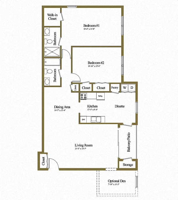 Floor plan 2 Bedrooms 2 Bath
