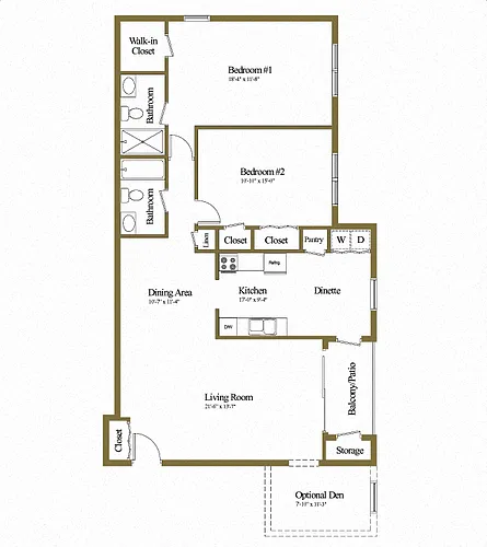 Floor plan 2 Bedrooms 2 Bath