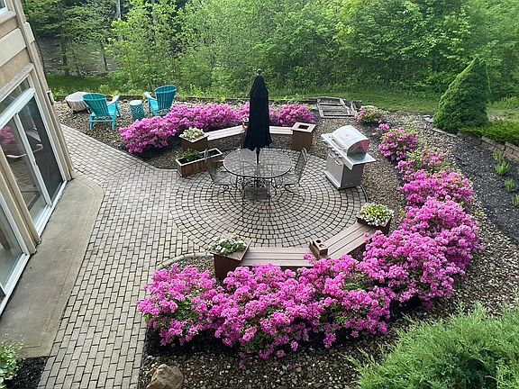 Private patio with river view