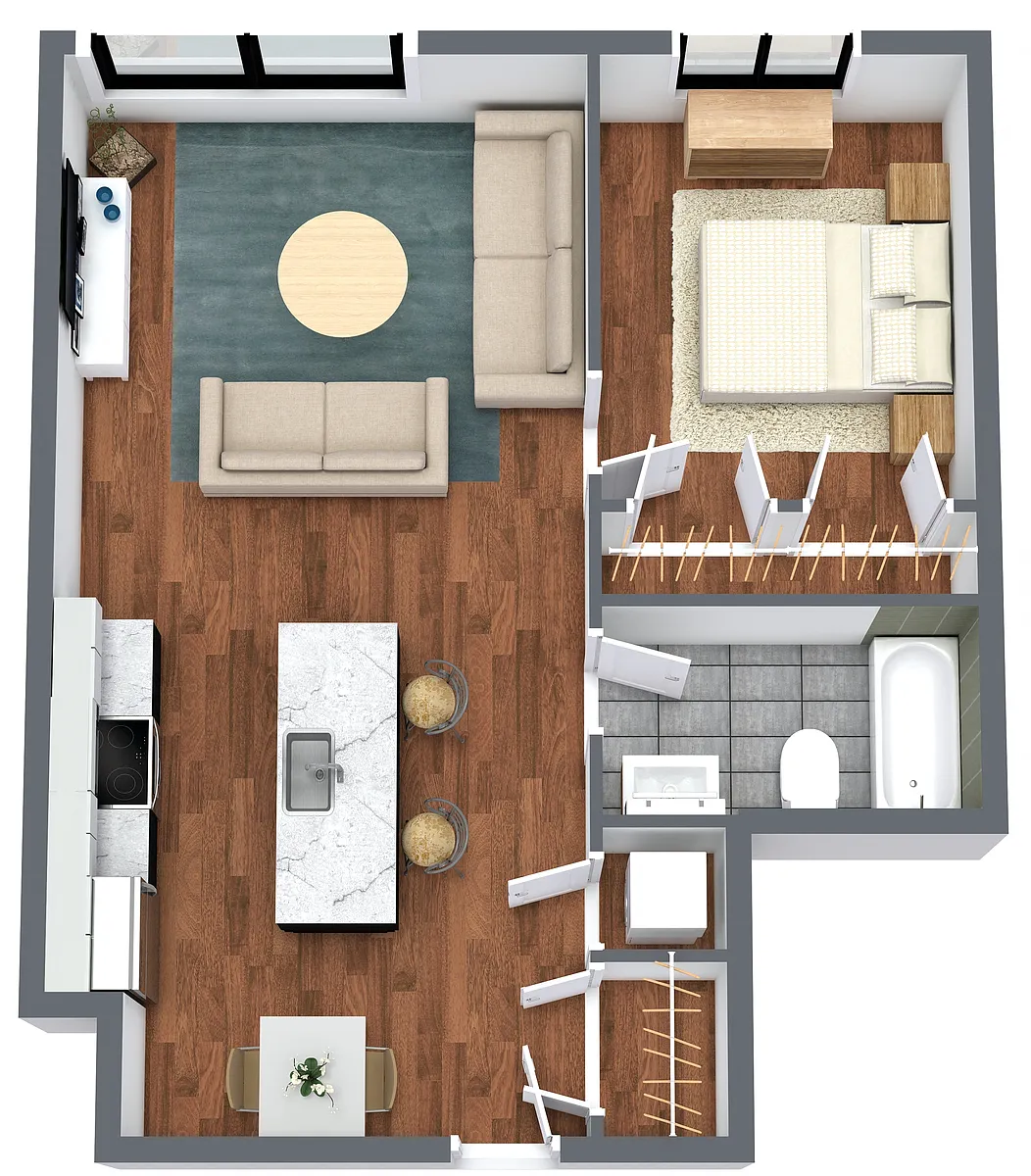 Floor plan The Journal - 1 Bedroom