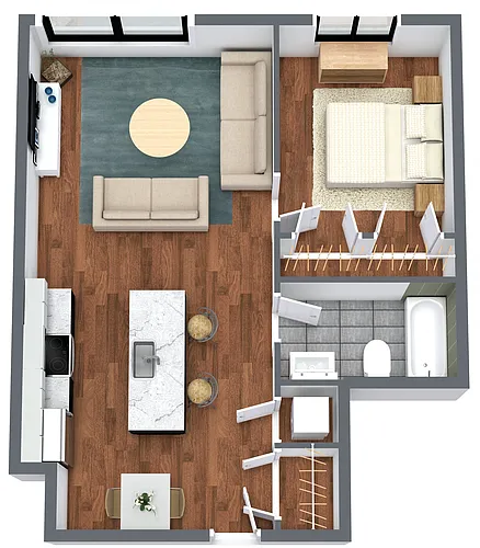 Floor plan The Journal - 1 Bedroom