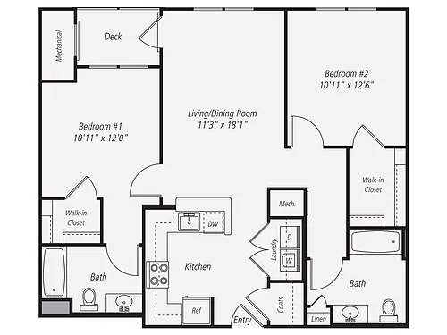 Floor plan B2.1 Renovated