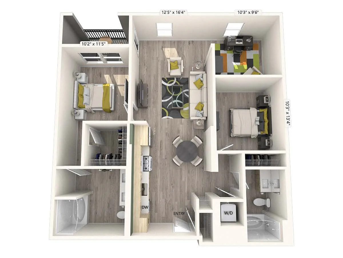 Floor plan B7-FinishI-1143sf