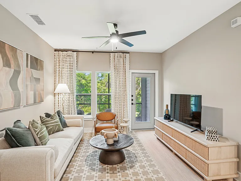 Spacious Living Room with Balcony/Patio Access