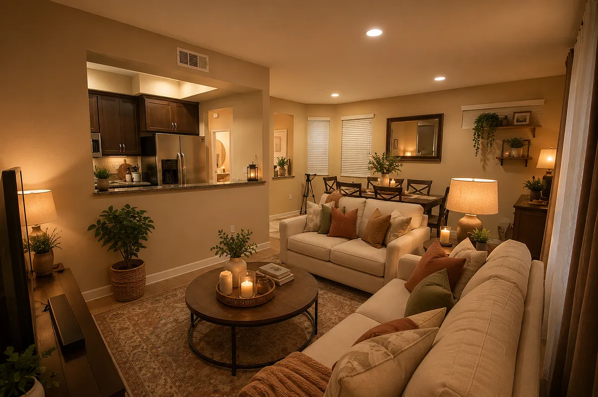 Living Room AI Furnished - Virtually Staged - Monticello St