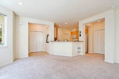 view from living room to kitchen