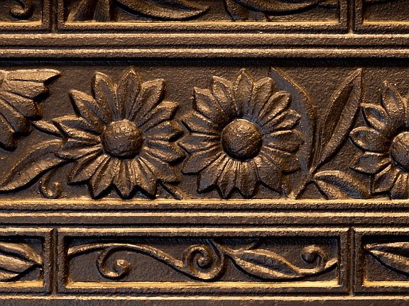 Detail of fireplace.