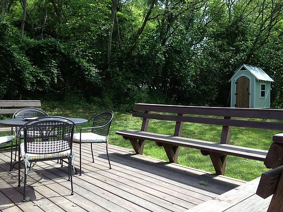 Large deck with benches