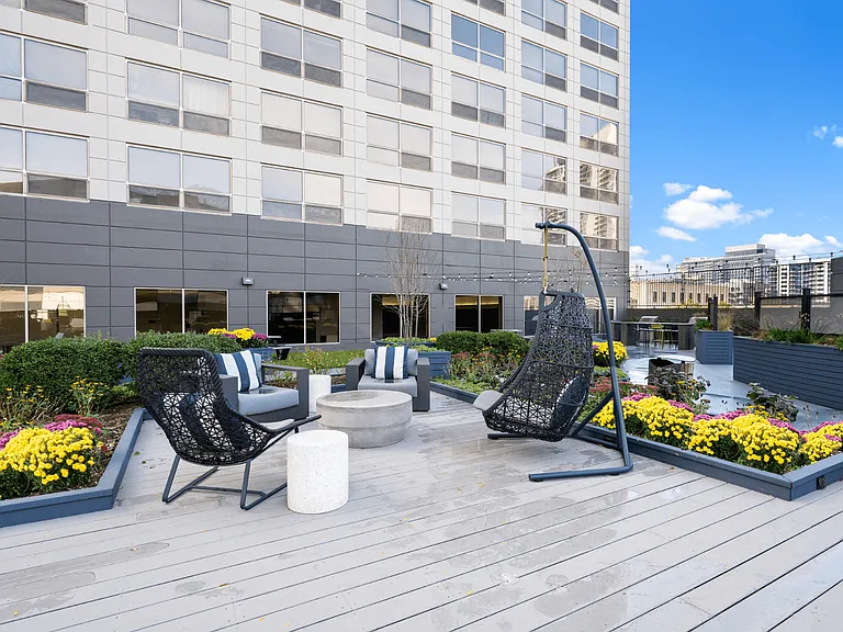 Comfortable Patio Seating at Presidential Towers in Chicago, IL