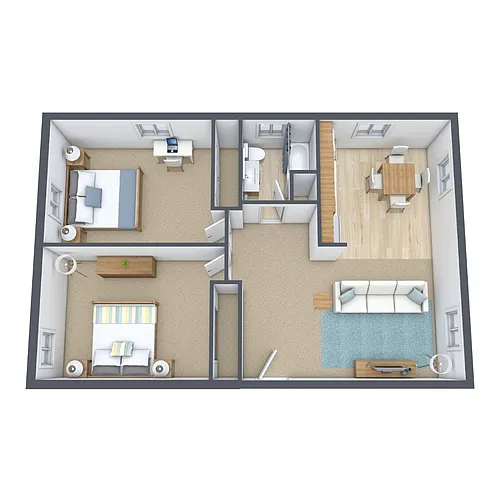 Floor plan Two Bedroom 21A