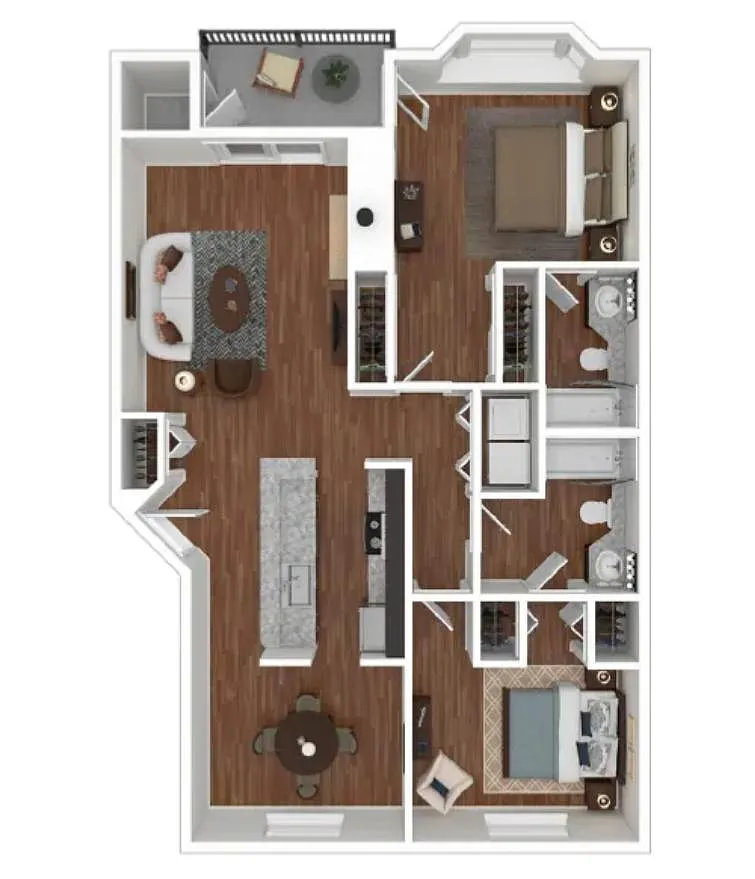 Floor plan Classic 1112 sq ft 2x2