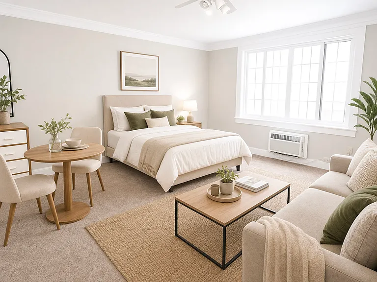 Carpeted Studio - Staged