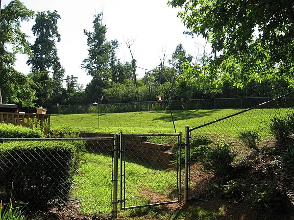 Large, fenced backyard