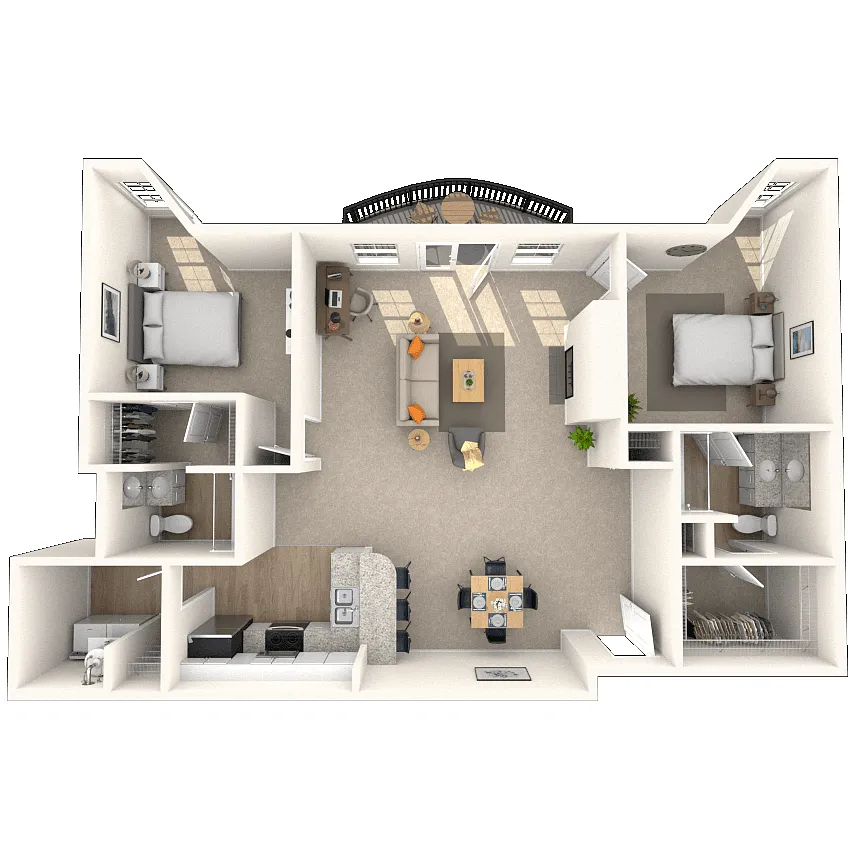 Floor plan Traditional 2x2 1325-1518 SF