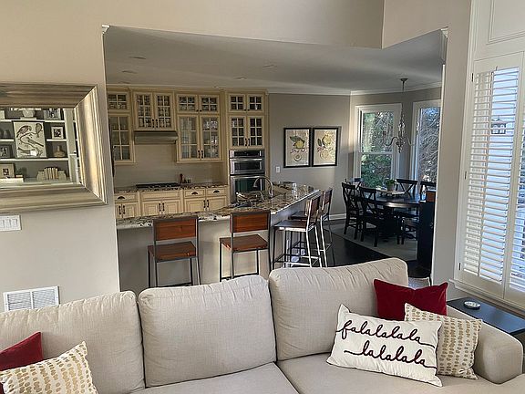 Living room into kitchen