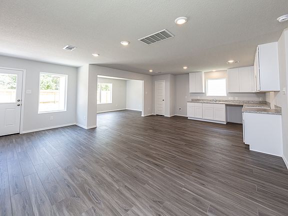 Family Room to Dining, Kitchen, and Flex Room