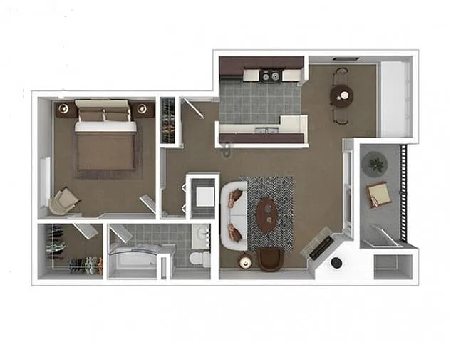 Floor plan 1 bed 1 bath