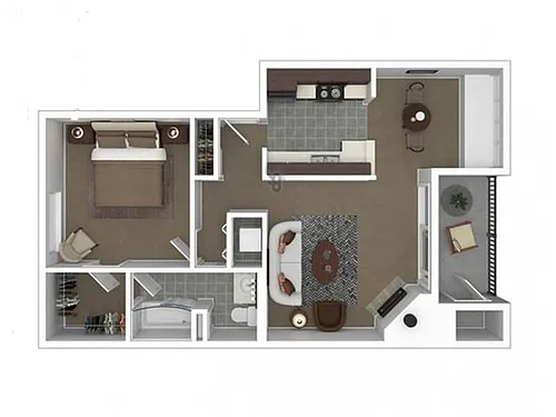 Floor plan 1 bed 1 bath