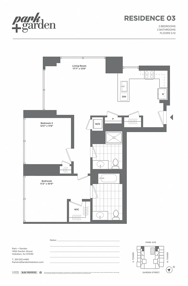 Floor plan 2 Bed/2 Bath