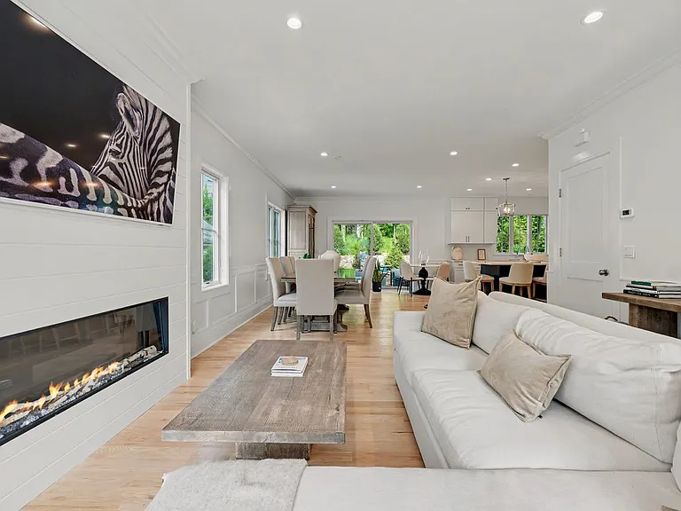An open floor plan that offers an effortless flow to adjoining spaces.