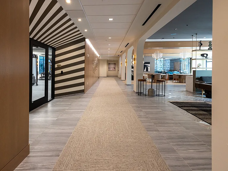 hallway to club room