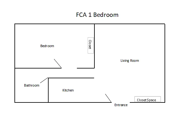 Floor plan 1 Bedroom 1 Bath