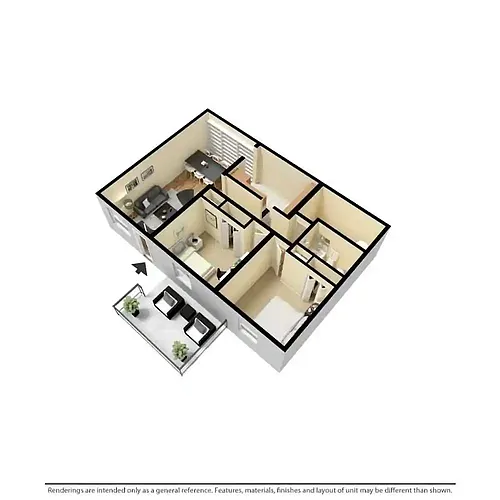 Floor plan 2 bedroom 1 bathroom