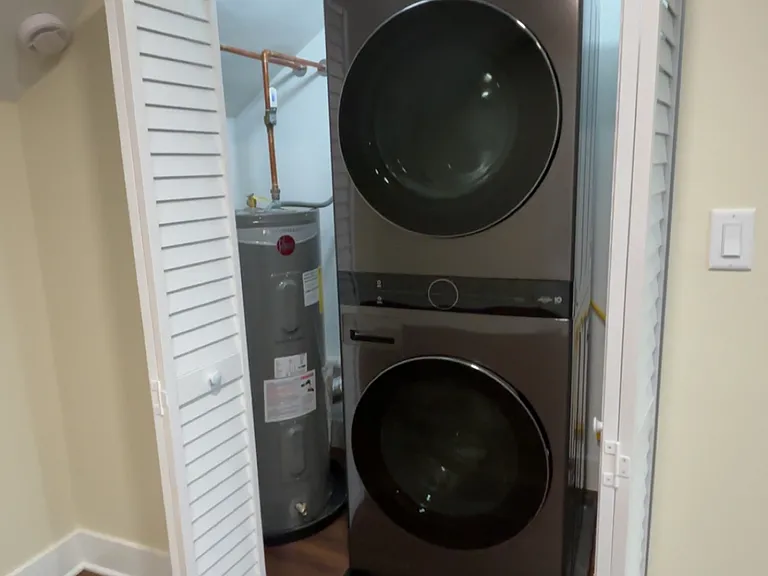 Washer and dryer, electric water heater
