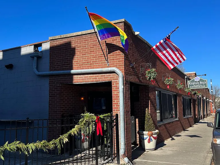 English Ivy's Pub is basically across the street. Great food & fun atmosphere.