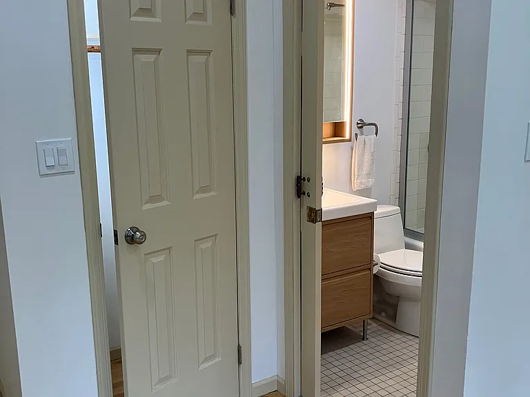Coat closet and bathroom
