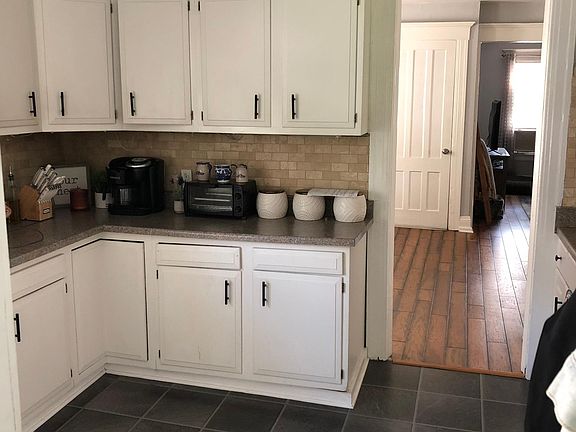 View from the kitchen into the dining room