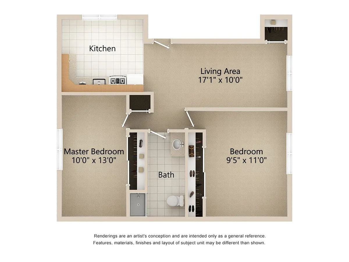 Floor plan 2 Bed/1 Bath
