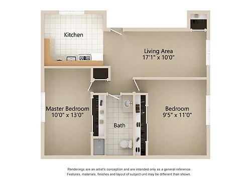 Floor plan 2 Bed/1 Bath