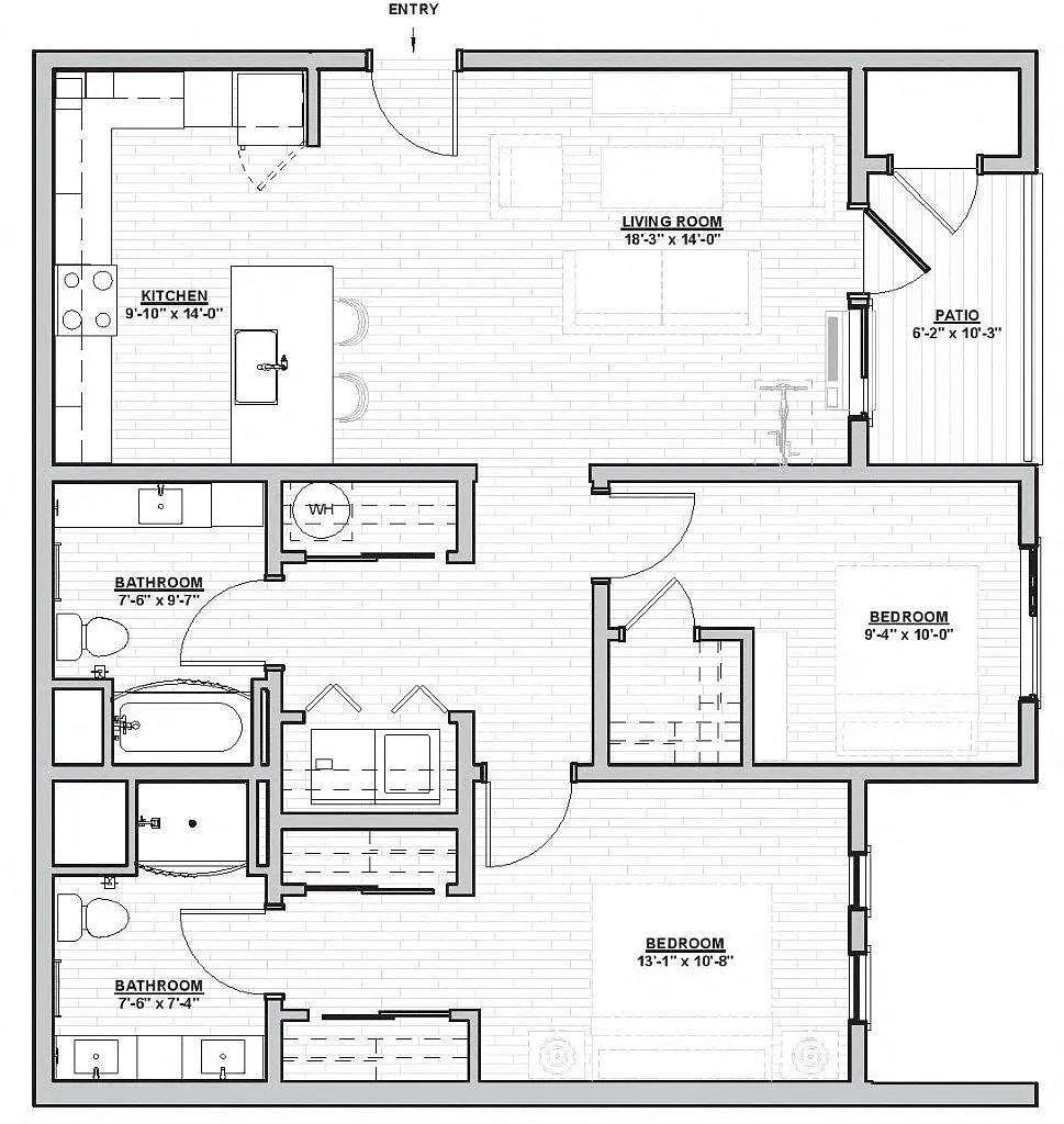 Floor plan Lafferty - 2x2 C1