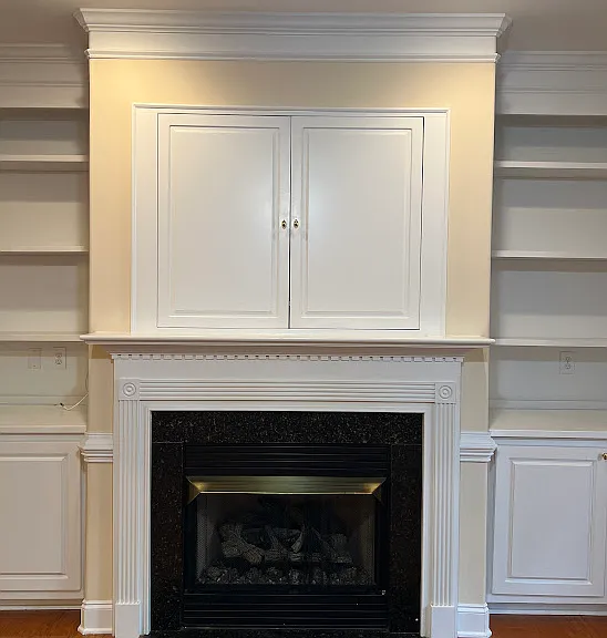 Living room and shelves