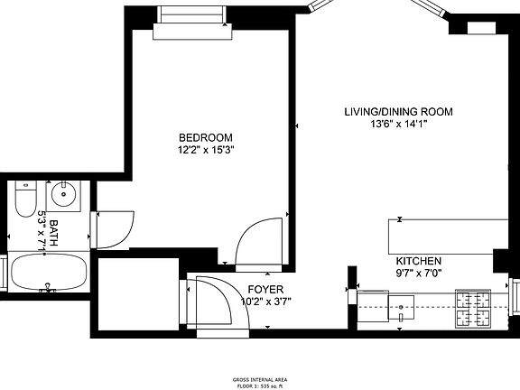 2nd image of 205 W 57th St APT 7DB