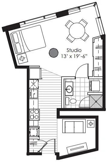 Floor plan Studio F