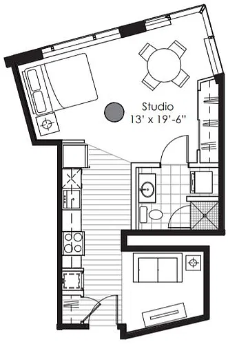 Floor plan Studio F