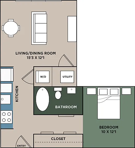 The Alexandria Studio 1 Bath The Alexandria Studio 1 Bath