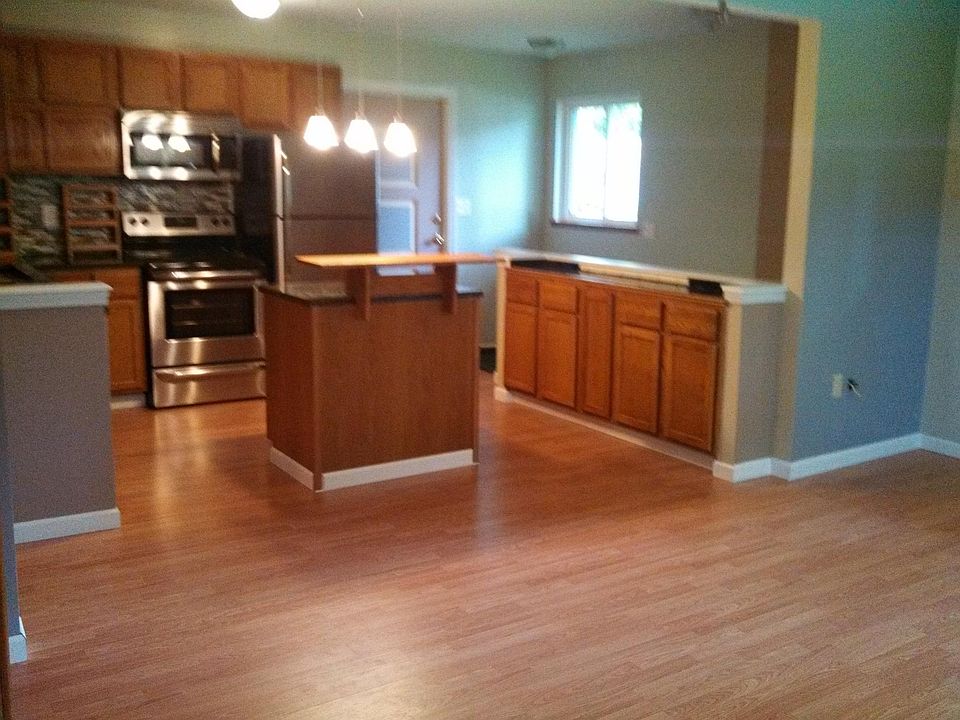 Open kitchen and living room. Lots of storage.