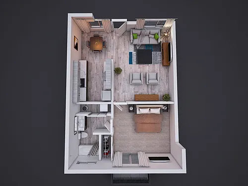 Floor plan 1x1B