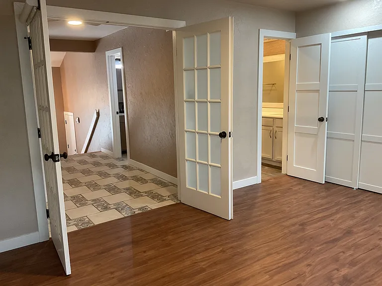 View from master bedroom to first floor