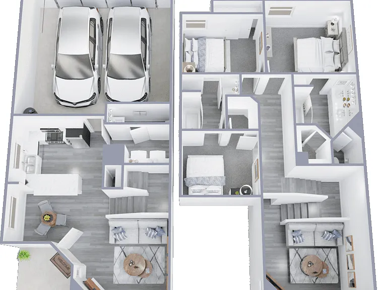 The Palazzo Townhome Classic Floorplan Diagram
