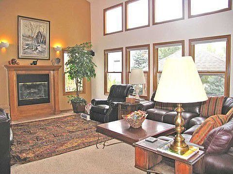 Two story family room