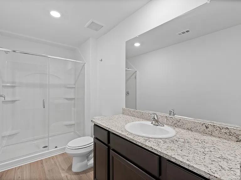 Spacious vanity in the master bathroom.