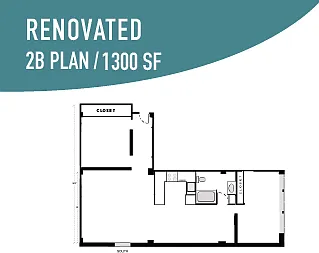 2 BR / 1 BA - 1300 SF 2 BR / 1 BA - 1300 SF