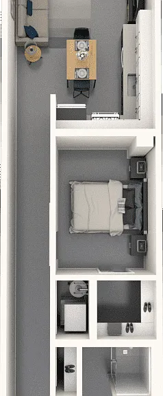 1x1 B floor plan Chelsea Heights