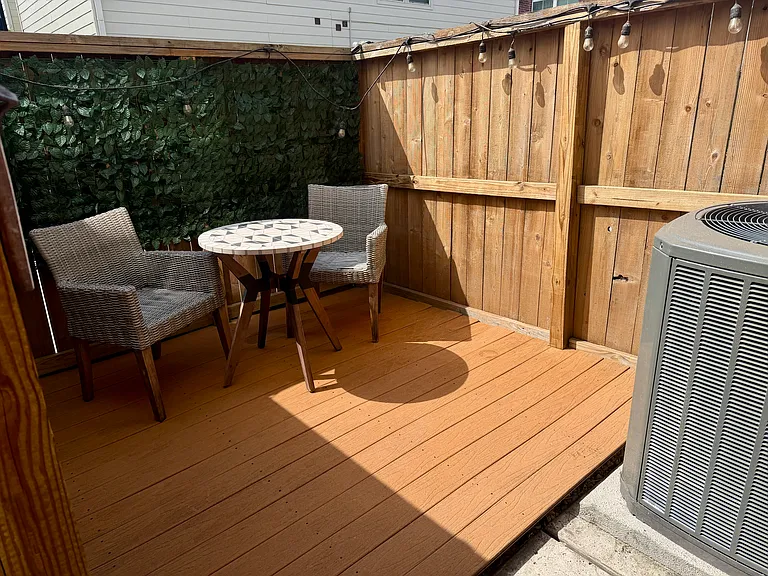 Fully fenced private patio.