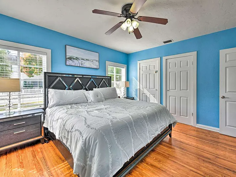Master bedroom with two closets