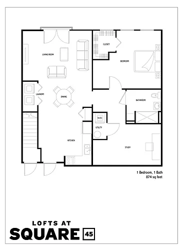 Floor plan 1 Bed 1 Bath